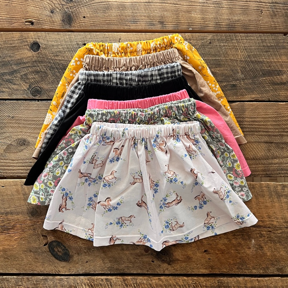 Lot of 7 quality handmade girl’s cotton skirts size 3T